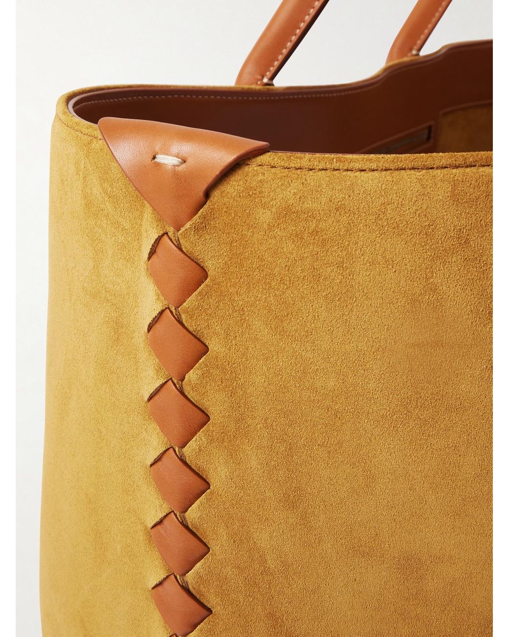 Bottega Veneta Brown Cabat Large Leather-Trimmed Suede Tote