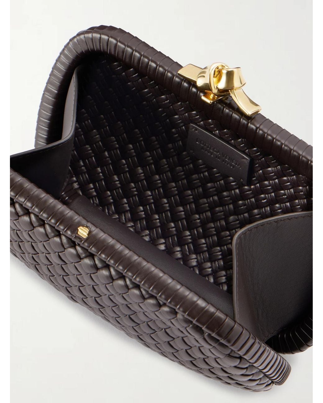 Bottega Veneta Black Knot Intrecciato Leather Clutch