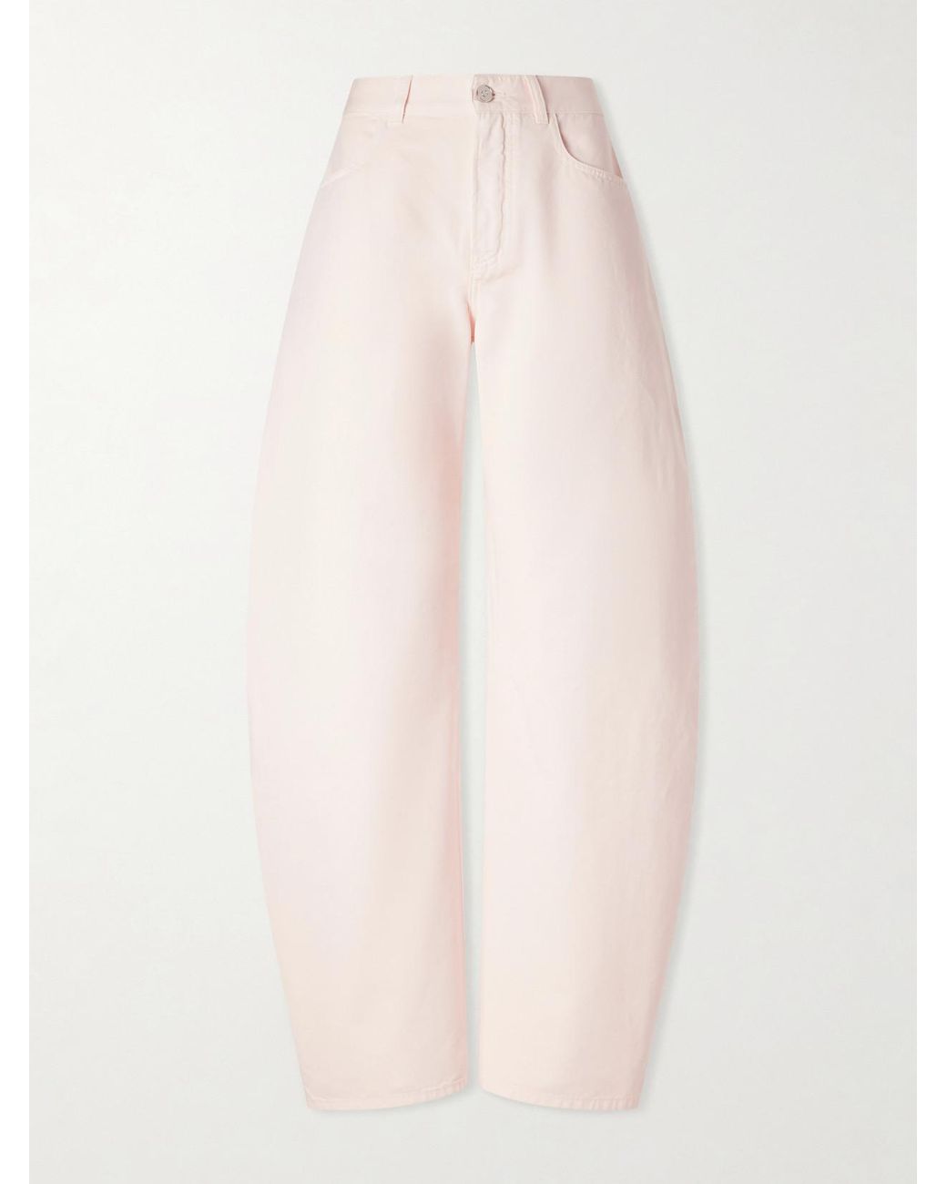 Alaïa Pink Mid-Rise Wide-Leg Jeans