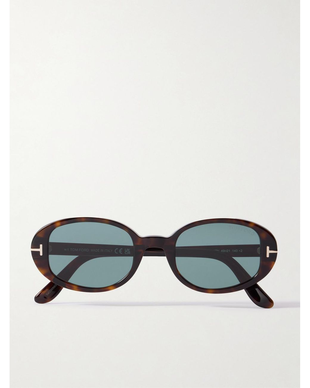Tom Ford Black Iggy Oval-Frame Acetate Sunglasses