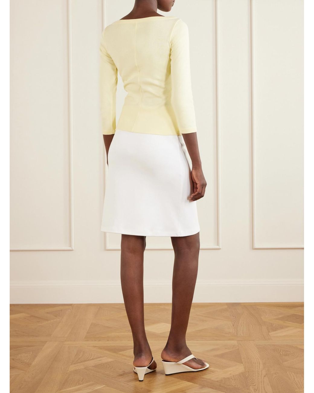 Flore Flore Yellow Steffi Ribbed Organic Cotton-Jersey T-Shirt