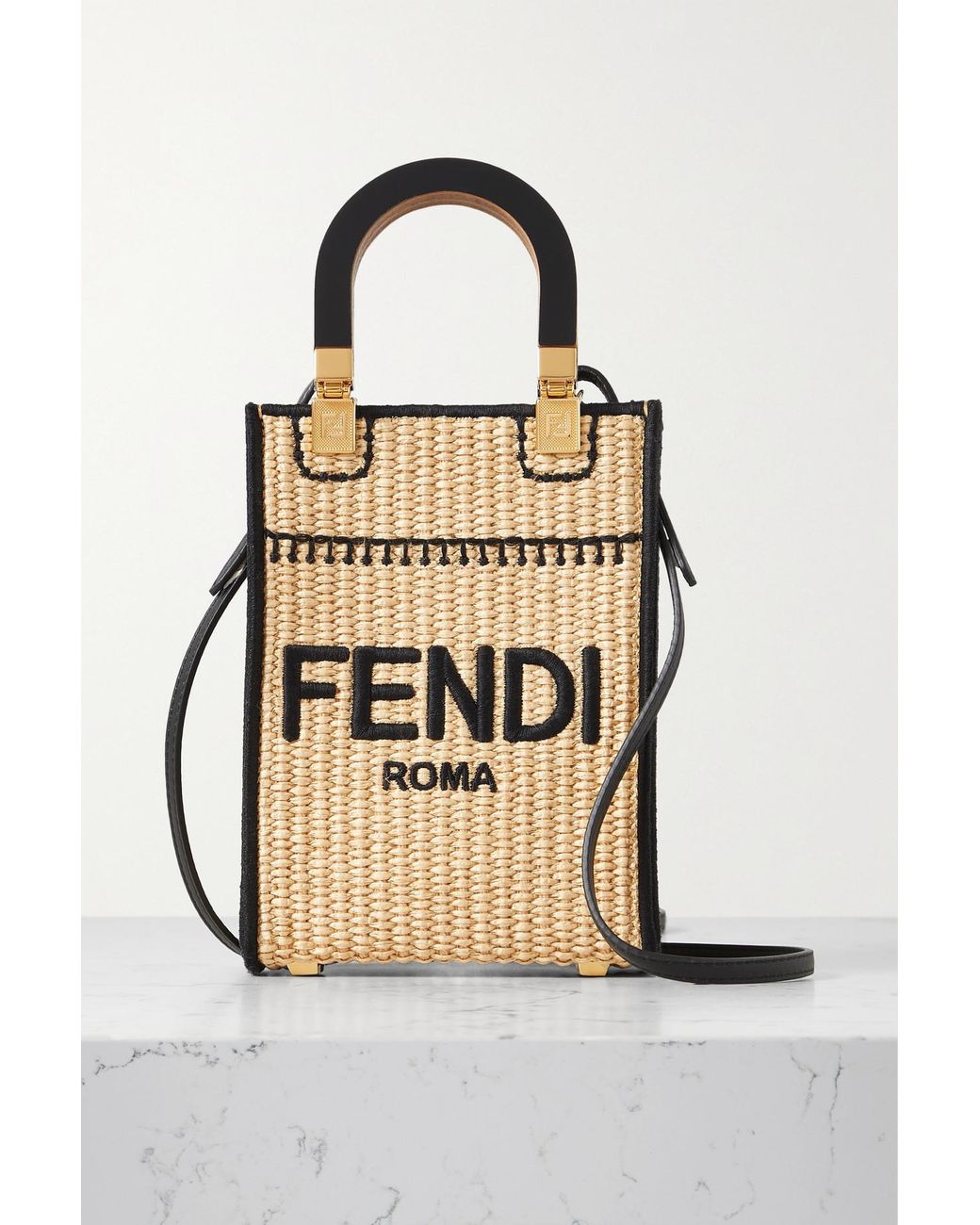 Fendi Sunshine Raffia Tote Bag