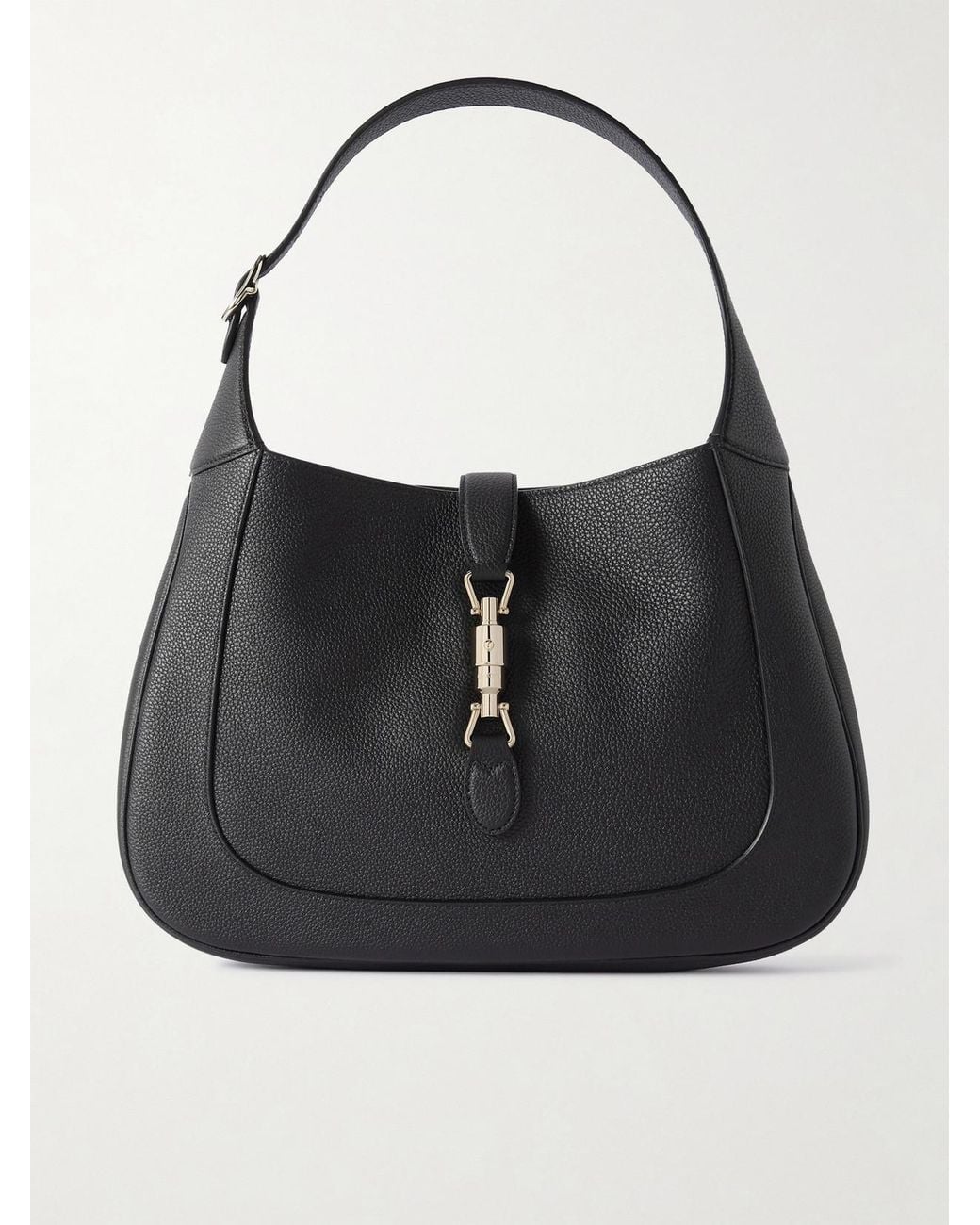 Gucci Black Jackie 1961 Medium Textured-Leather Shoulder Bag