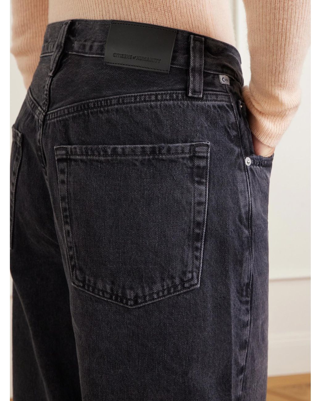 Citizens of Humanity Blue Ayla Mid-Rise Wide-Leg Jeans