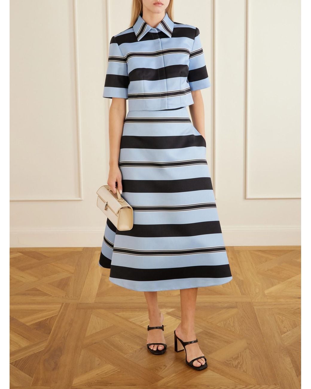 Emilia Wickstead Blue Natalie Striped Twill Shirt