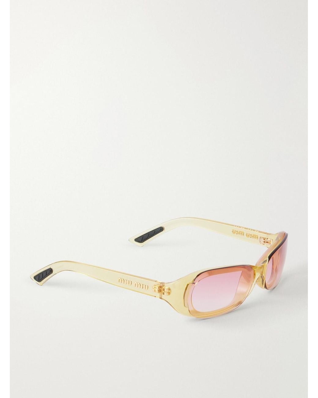 Miu Miu Pink Round-Frame Acetate Sunglasses