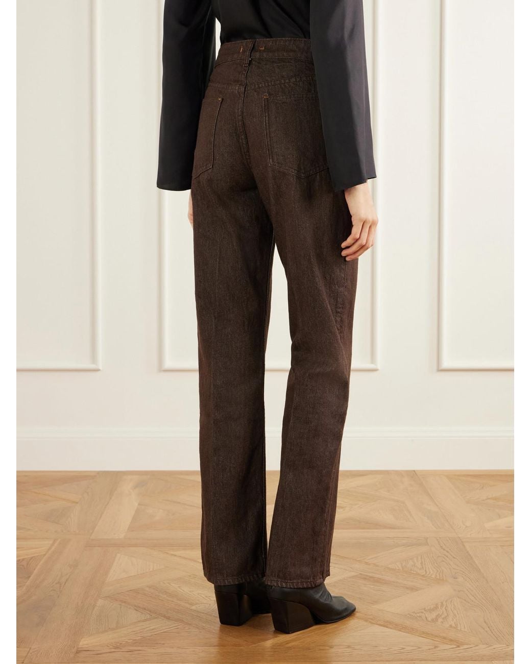 OSSOU Brown Noon Organic High-Rise Straight-Leg Jeans