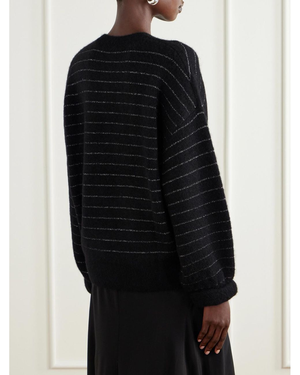 Isabel Marant Black Stacy Striped Embellished Sweater