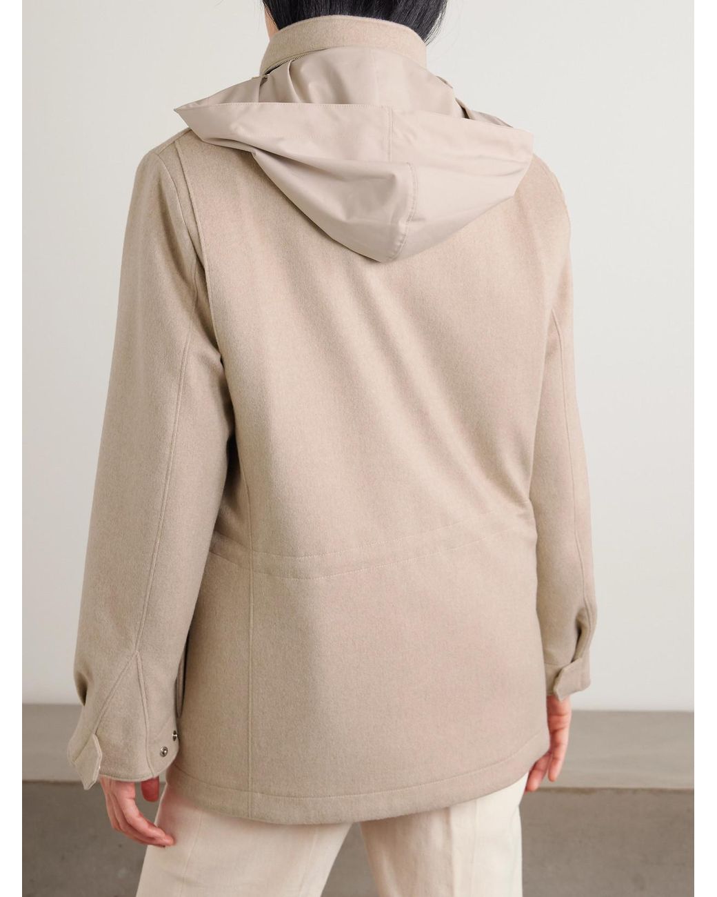 Loro Piana Natural Traveller Suede-Trimmed Cashmere Jacket