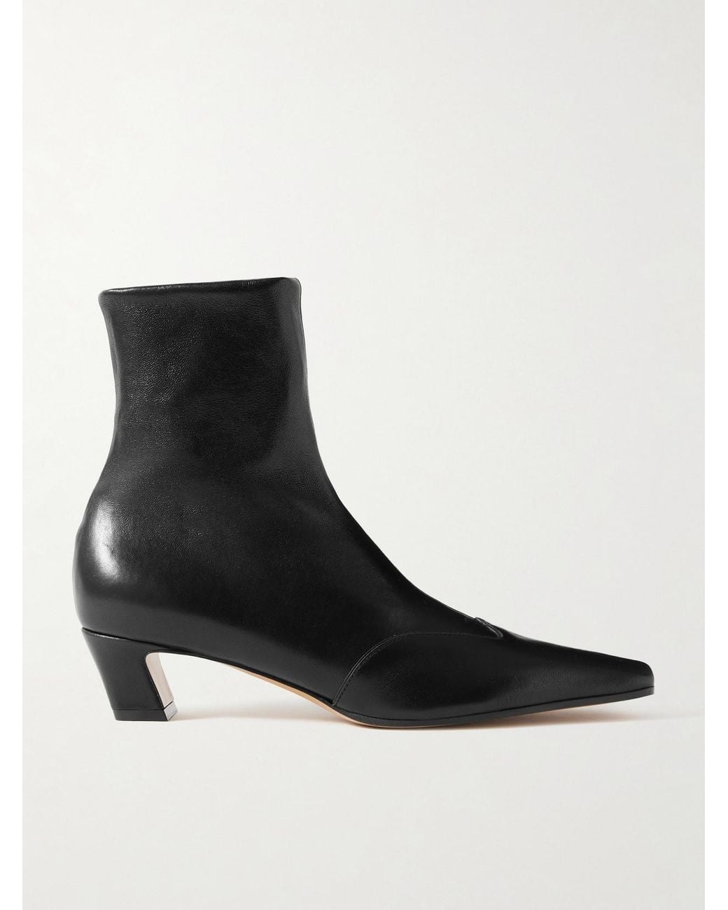 Khaite Black Nevada 40 Leather Ankle Boots