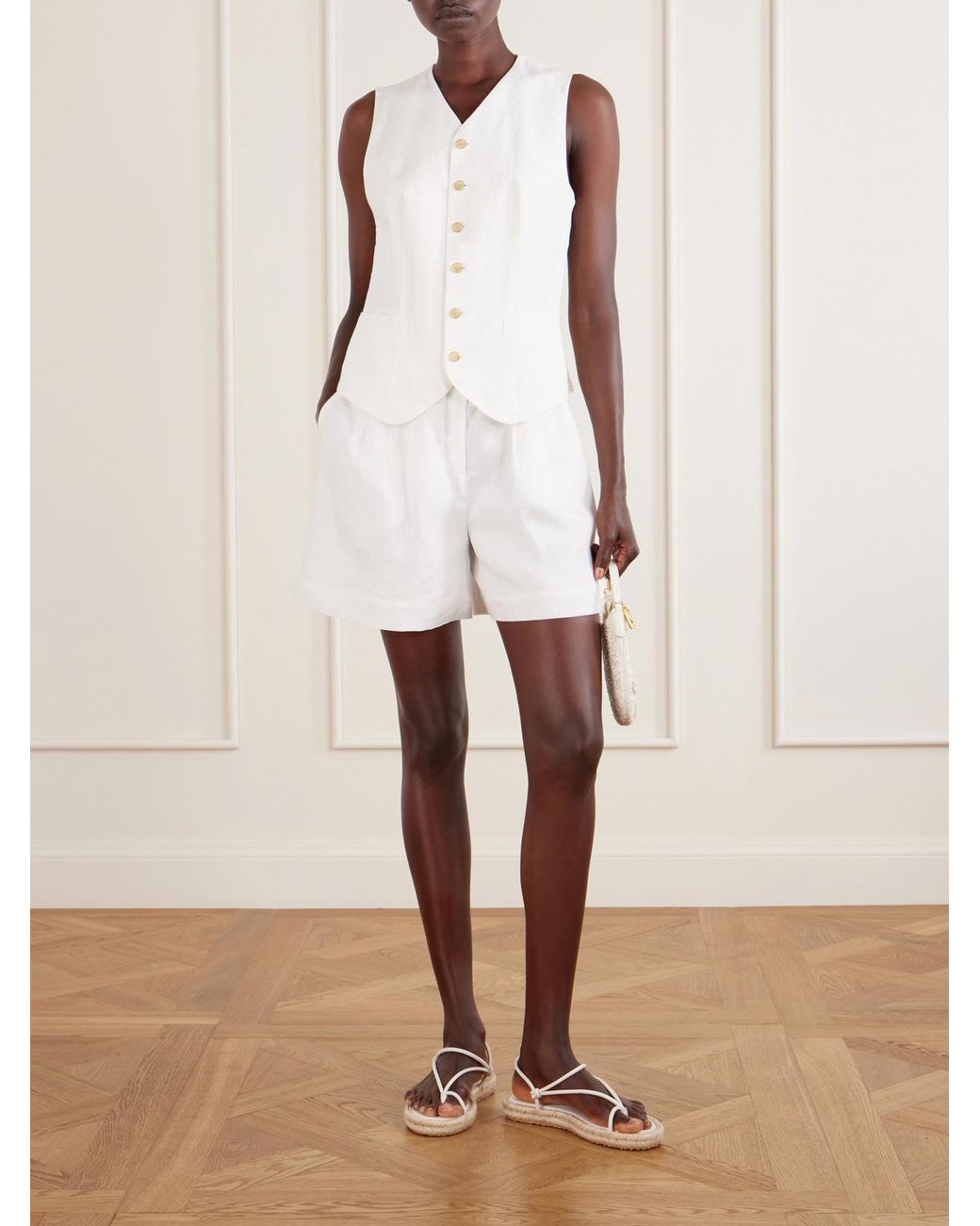 Polo Ralph Lauren White Linen Vest