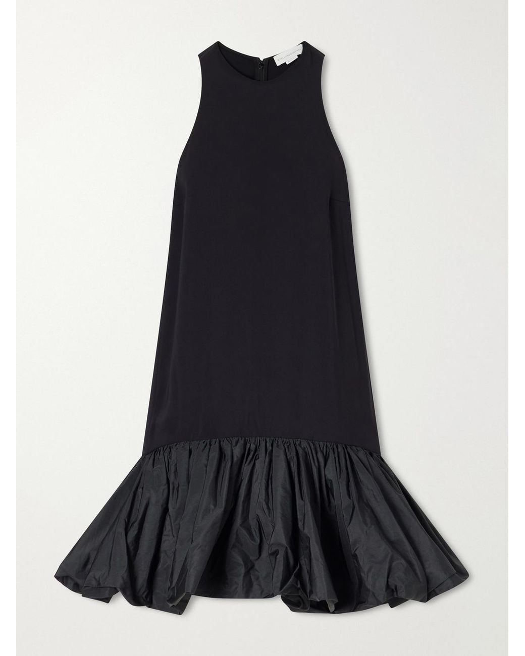 Stella McCartney Blue Taffeta-Trimmed Cady Peplum Mini Dress