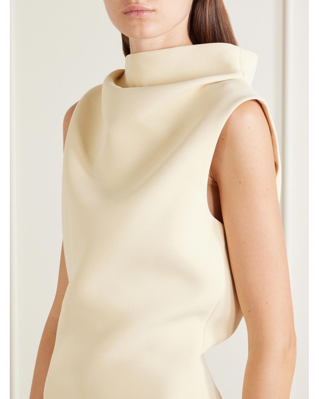Khaite Natural Astor Crepe Mini Dress