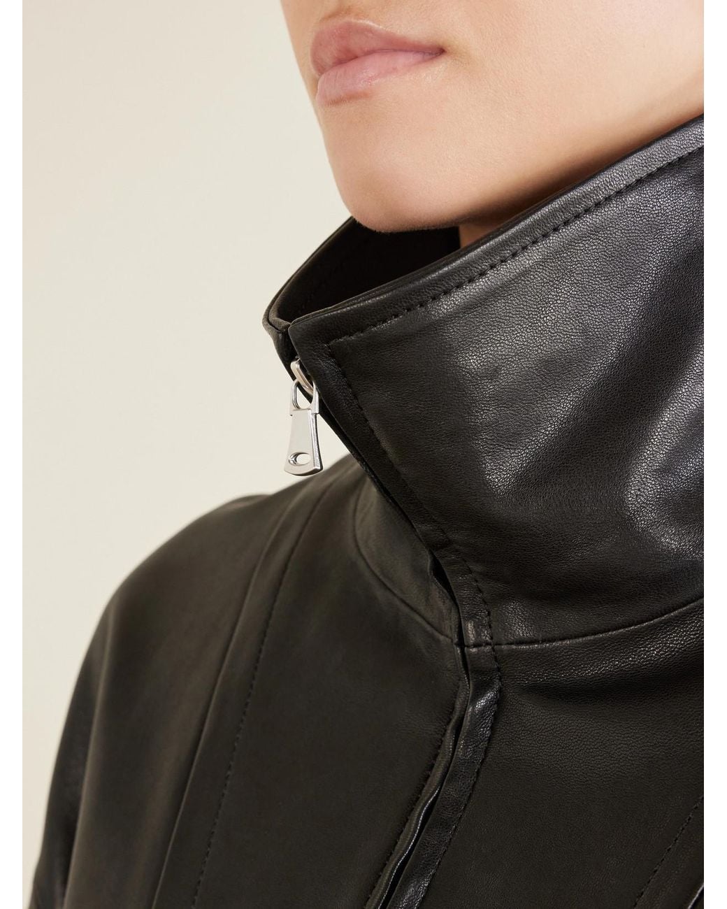 Nour Hammour Black Passage Leather Jacket