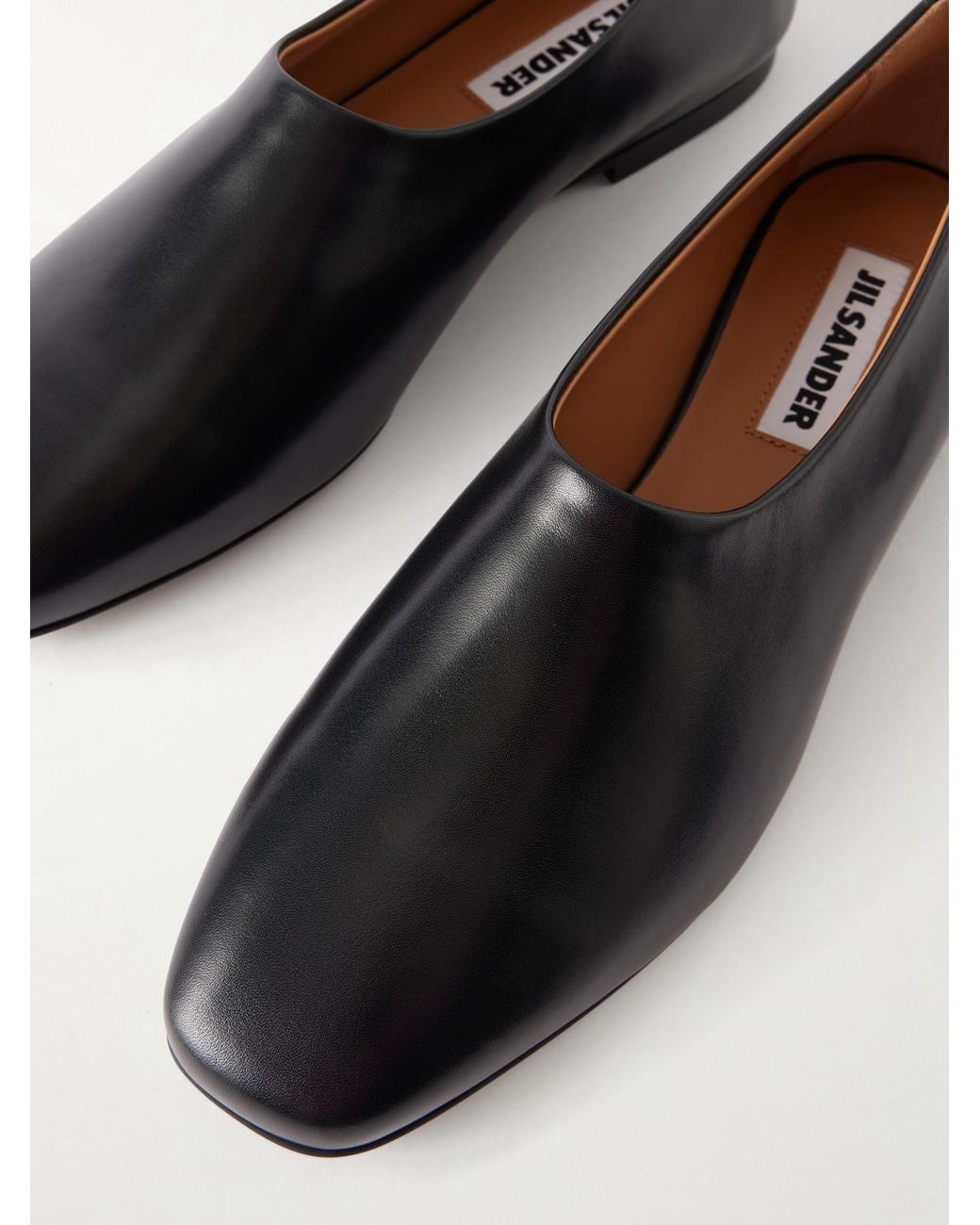Jil Sander Black Ballerina Prince Leather Flats