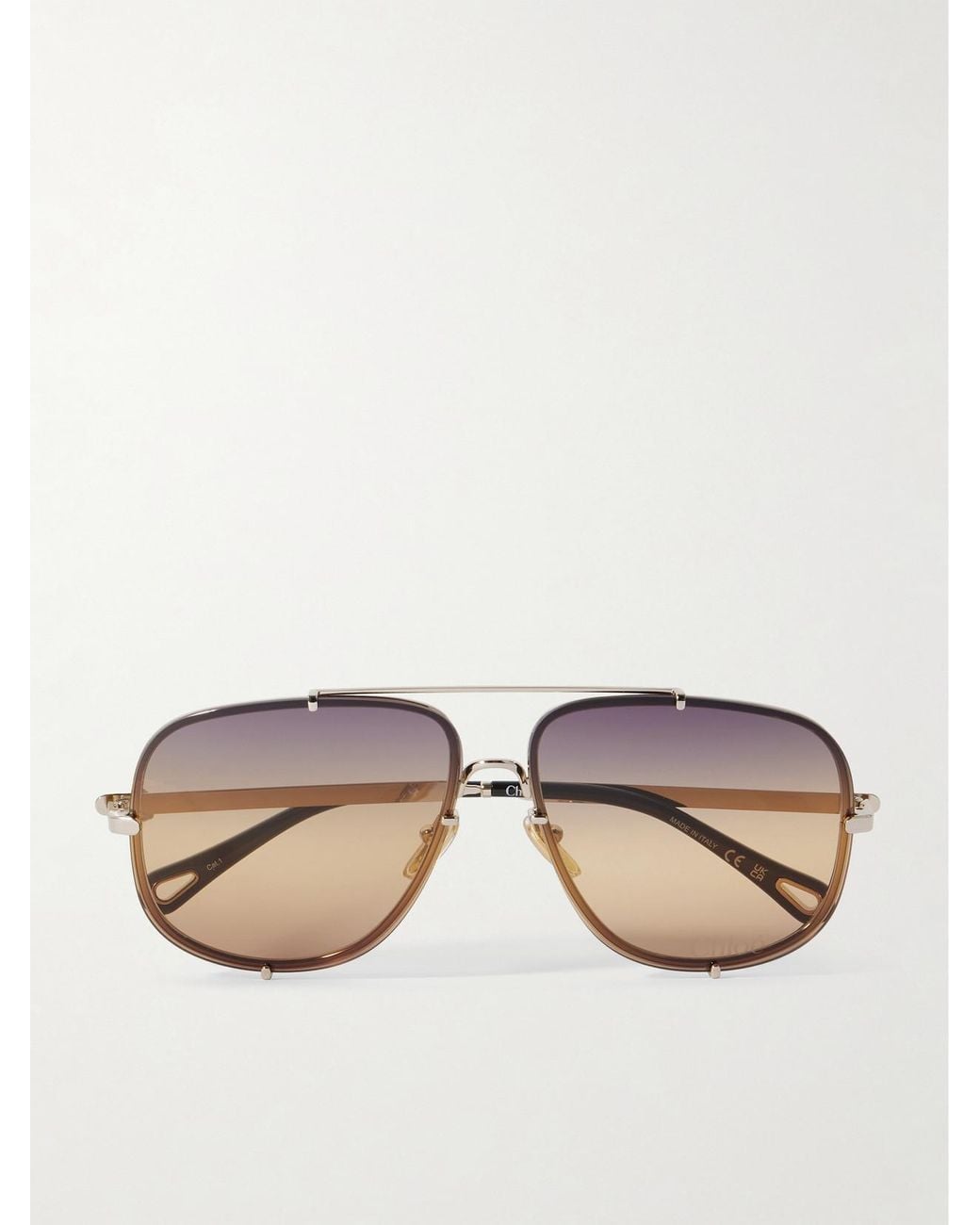 Chloé Metallic Ivy Aviator-Style-Tone Sunglasses