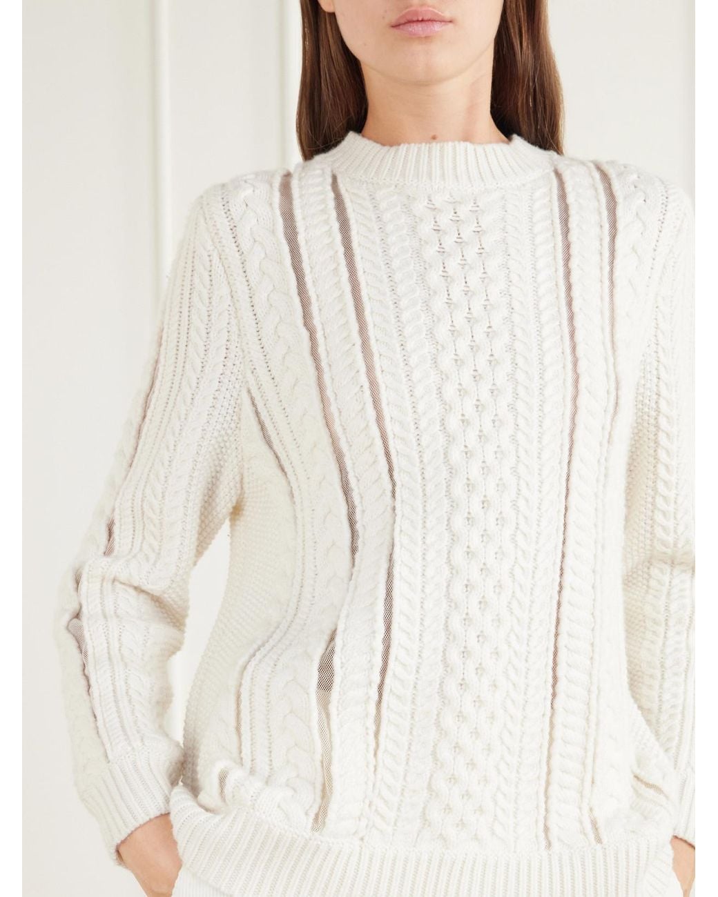 Gabriela Hearst Natural Westal Fisherman-Knit Merino Wool And Cashmere-Blend Sweater