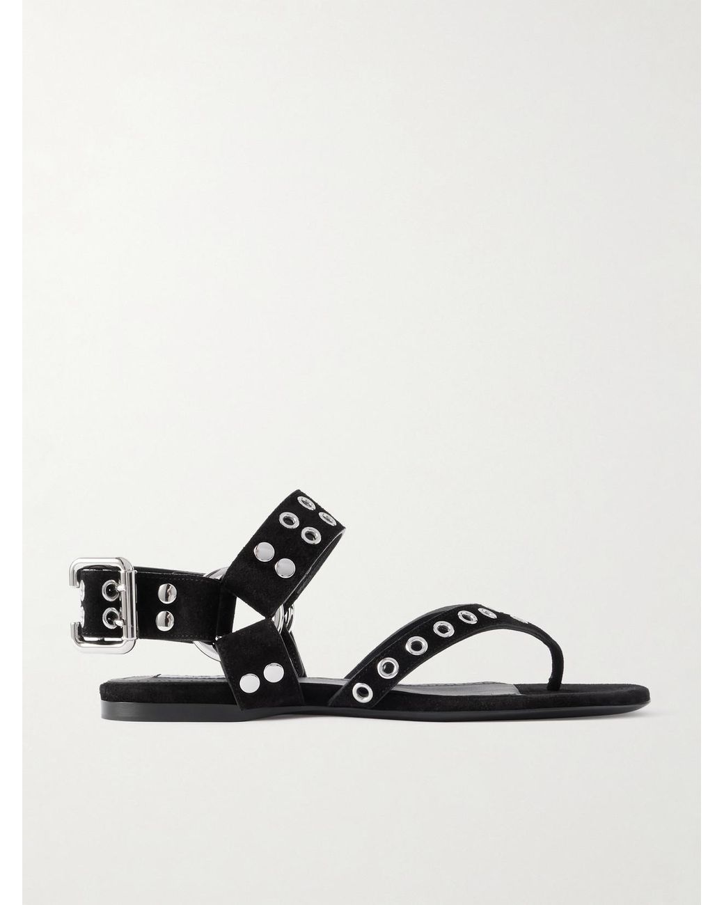Alaïa Black Embellished Suede Sandals