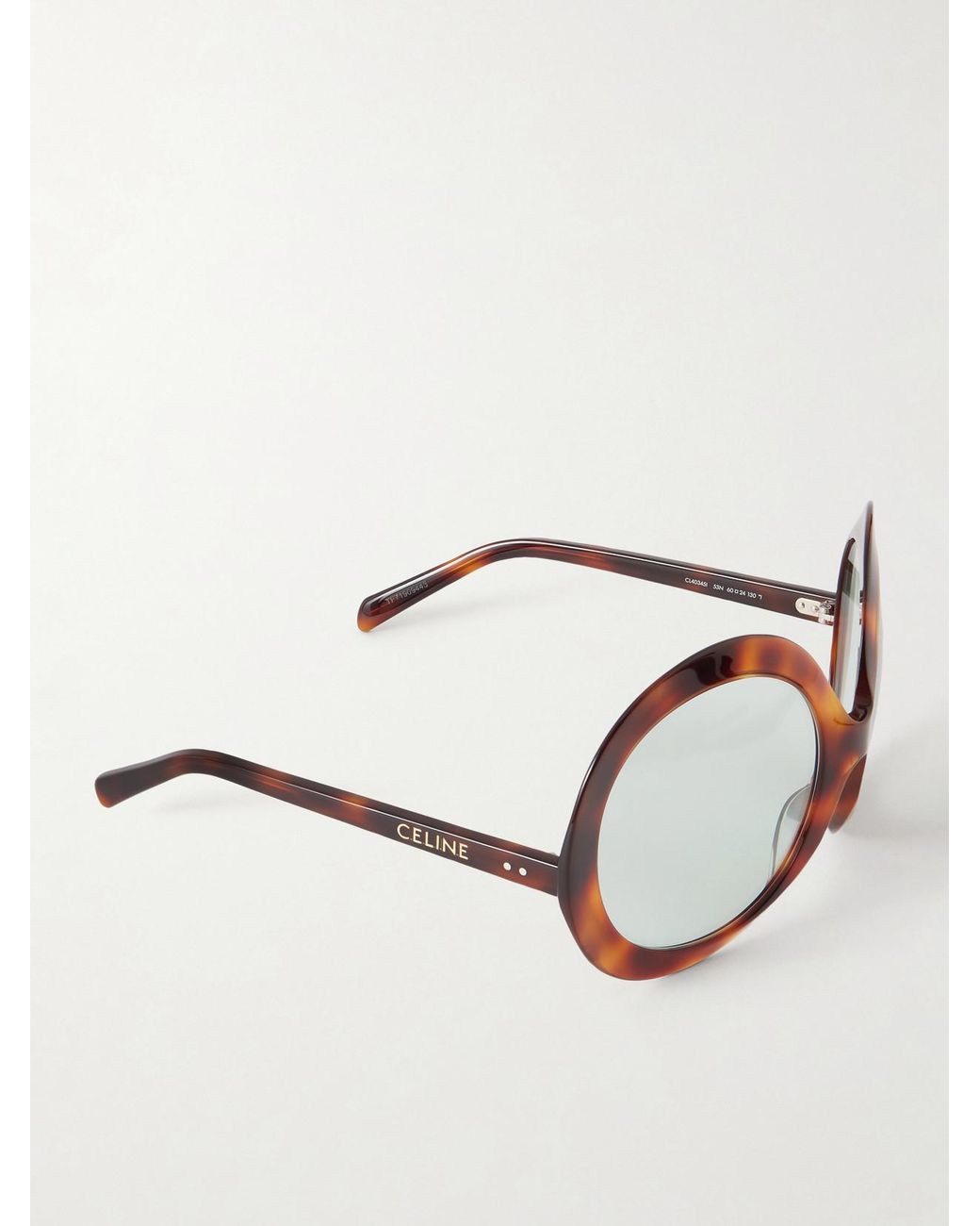 Céline Red Round-Frame Tortoiseshell Acetate Sunglasses