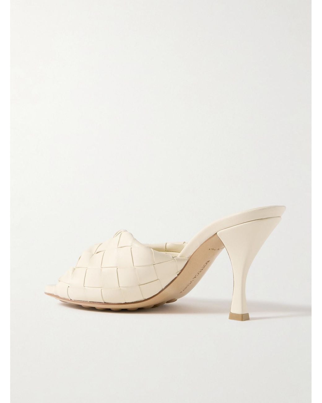 Bottega Veneta Natural Blink Twisted Intrecciato Leather Mules