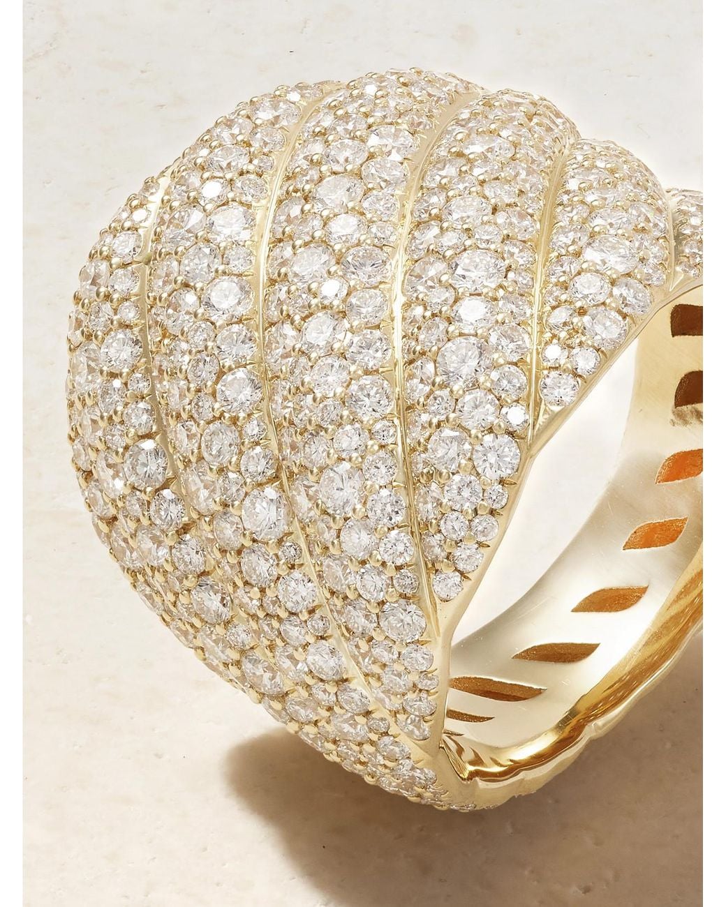 David Yurman Natural Sculpted Cable 18-Karat Diamond Ring