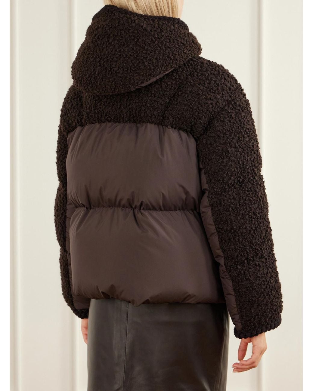 Moncler Black Cristallin Shell-Trimmed Bouclé Wool-Blend Jacket