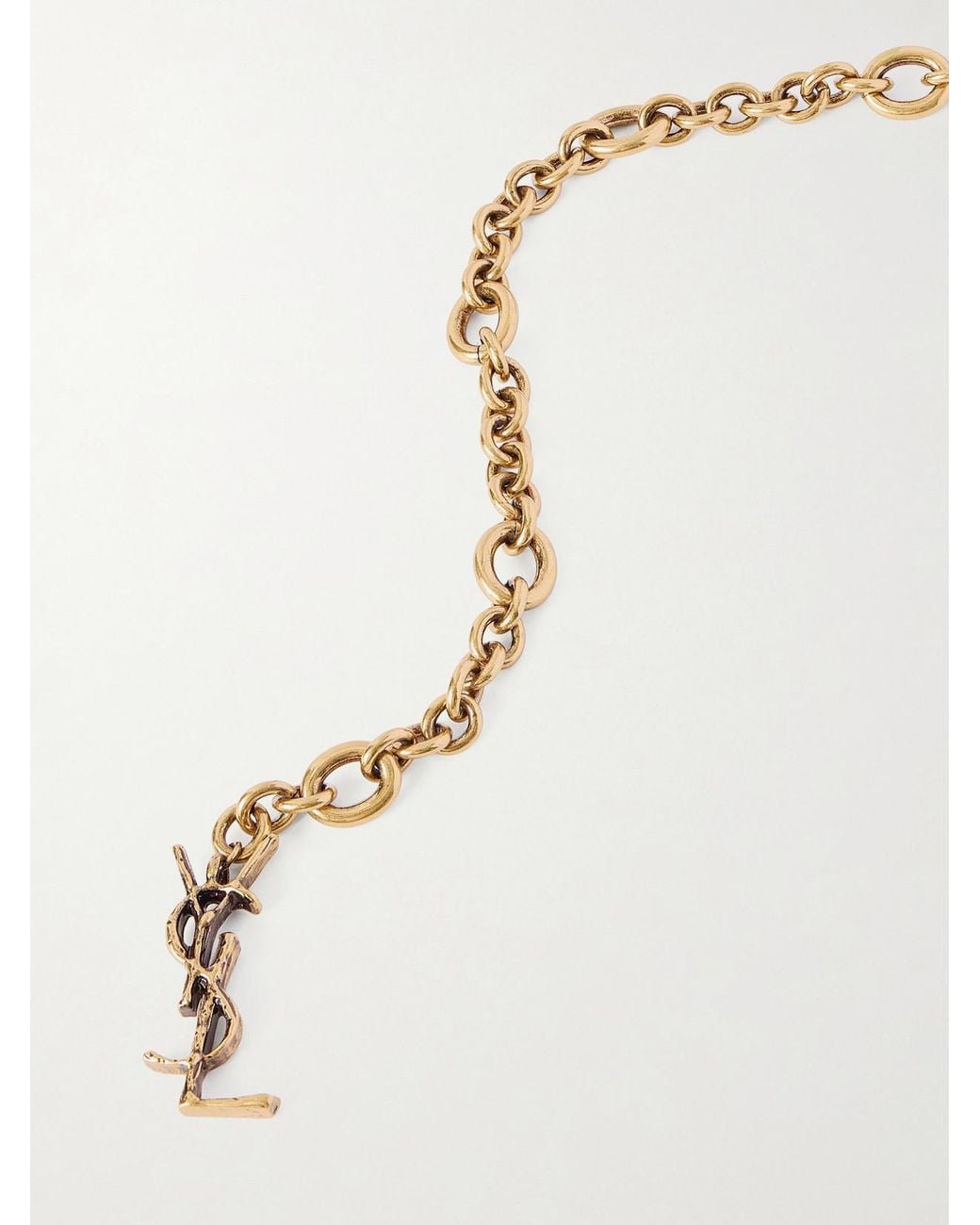 Saint Laurent Natural Tone Chain Belt