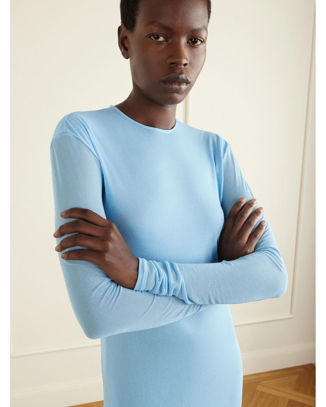 Tom Ford Blue Crepe Silk Gown