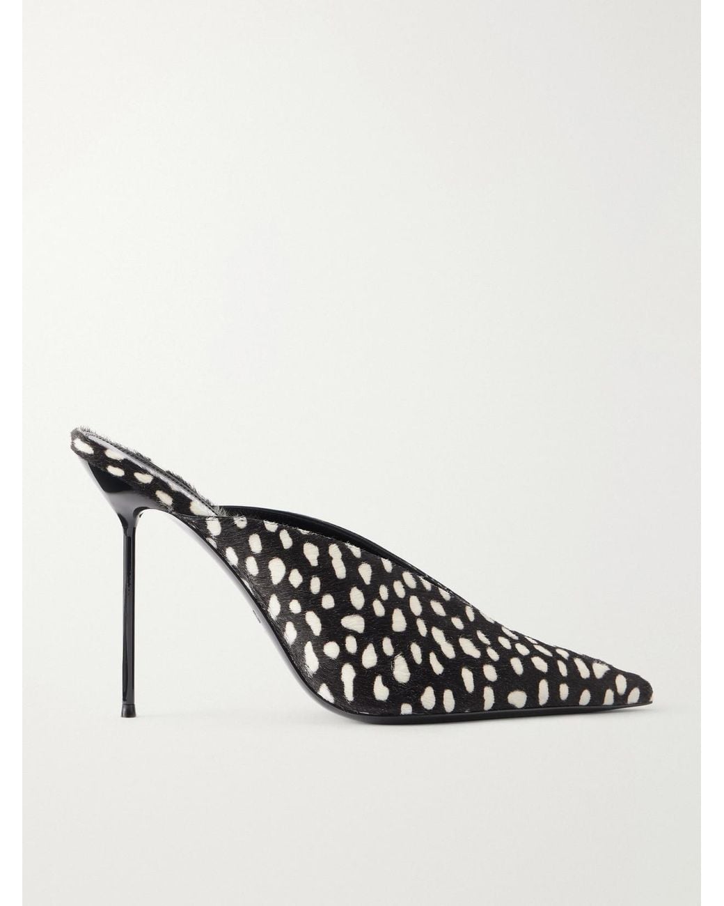 Paris Texas White Lidia 105 Printed Calf Hair Mules