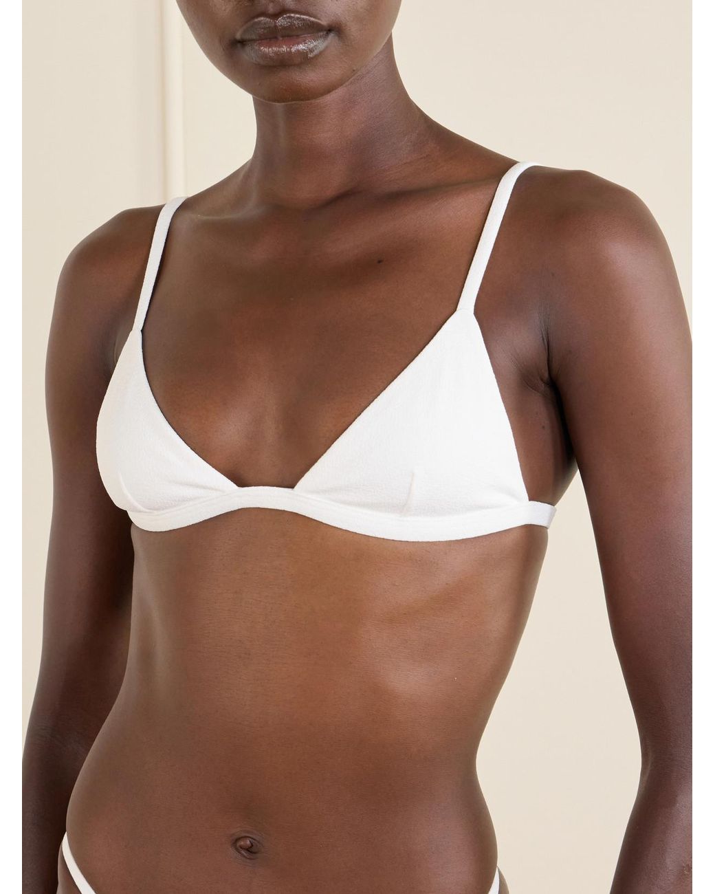 Matteau White Petite Triangle Bikini Top
