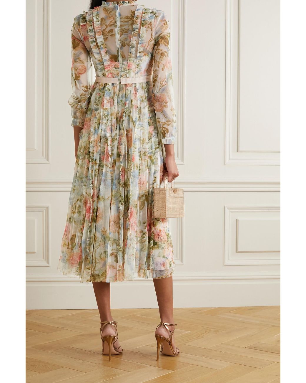 Rose Muse pleats floral print dress ピンク（Shop the Latest