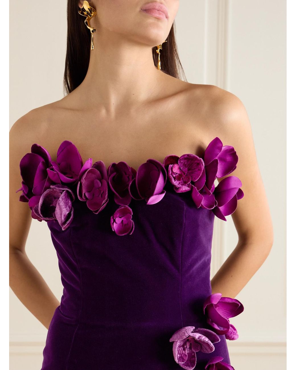 oscar de la renta purple dress A/W 2013 Oscar De La Renta Runway Sculptural Purple Silk Dress