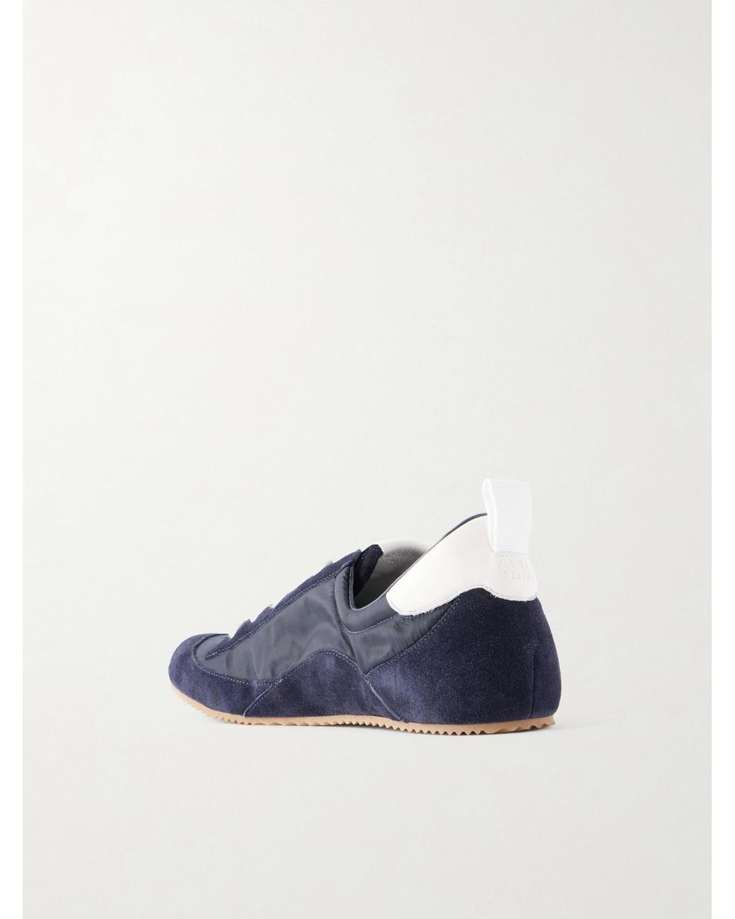 Jamie Haller Blue Sacchetto Leather And Suede-Trimmed Shell Sneakers