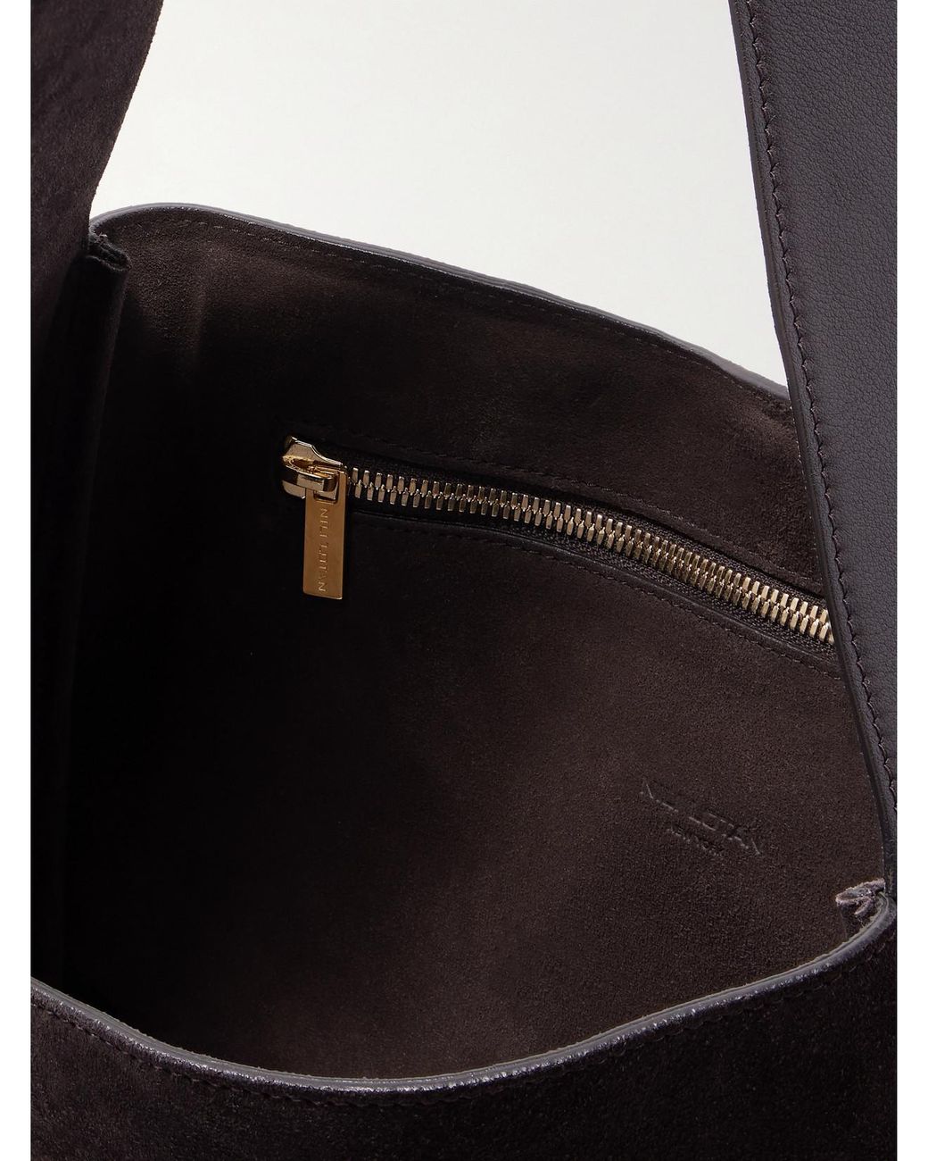 Nili Lotan Black Anita Suede And Leather Shoulder Bag
