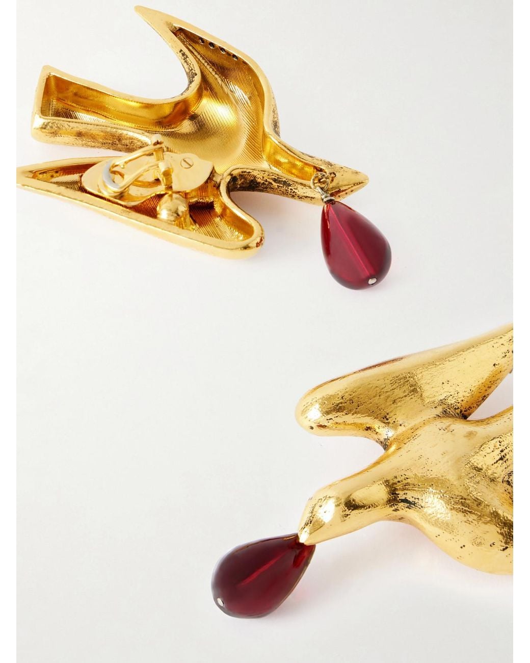 Saint Laurent Metallic Dove-Tone Metal And Resin Earrings