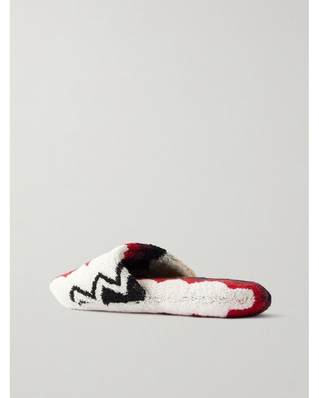 Missoni Red Striped Cotton-Terry Slippers