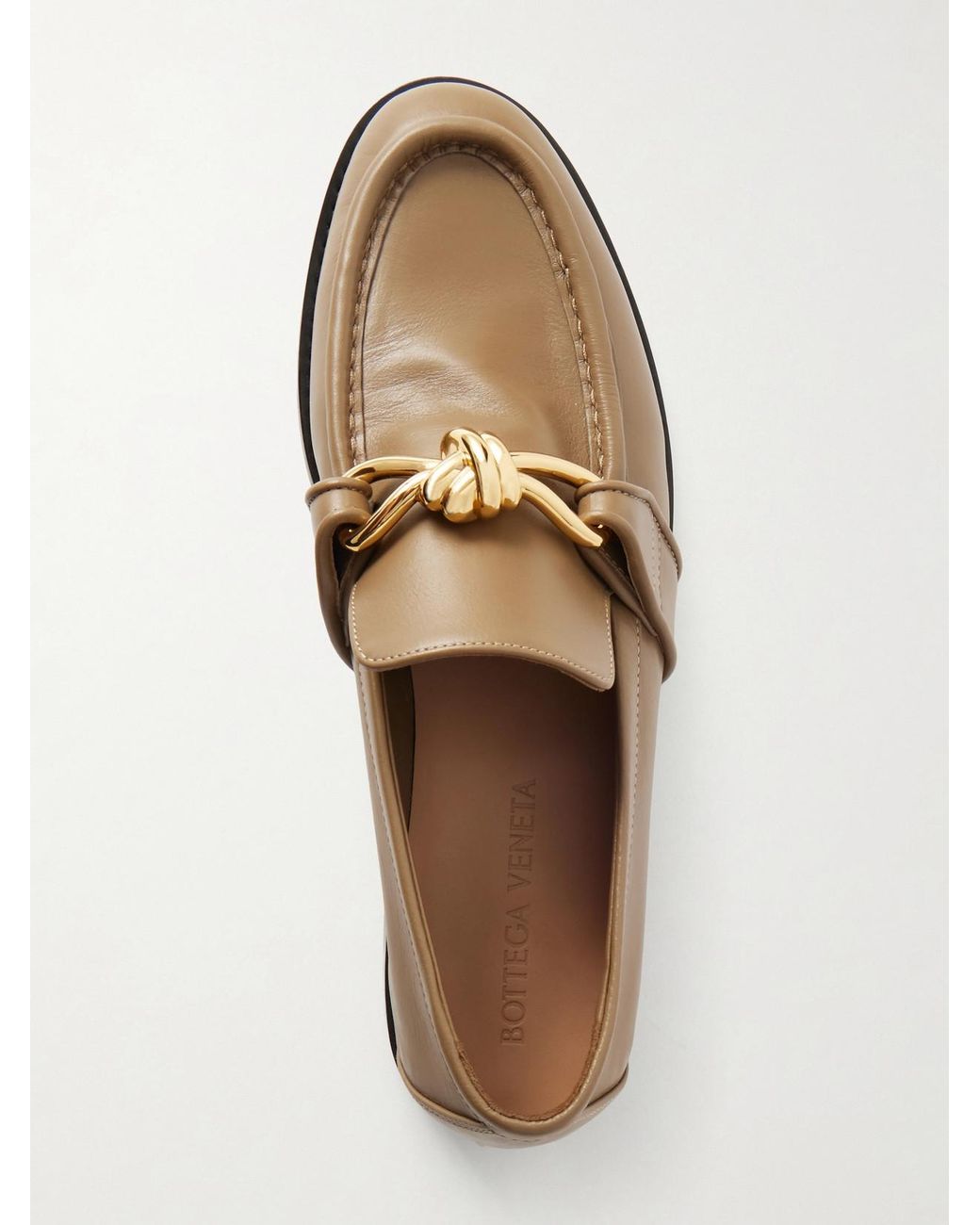Bottega Veneta White Astaire Embellished Leather Loafers