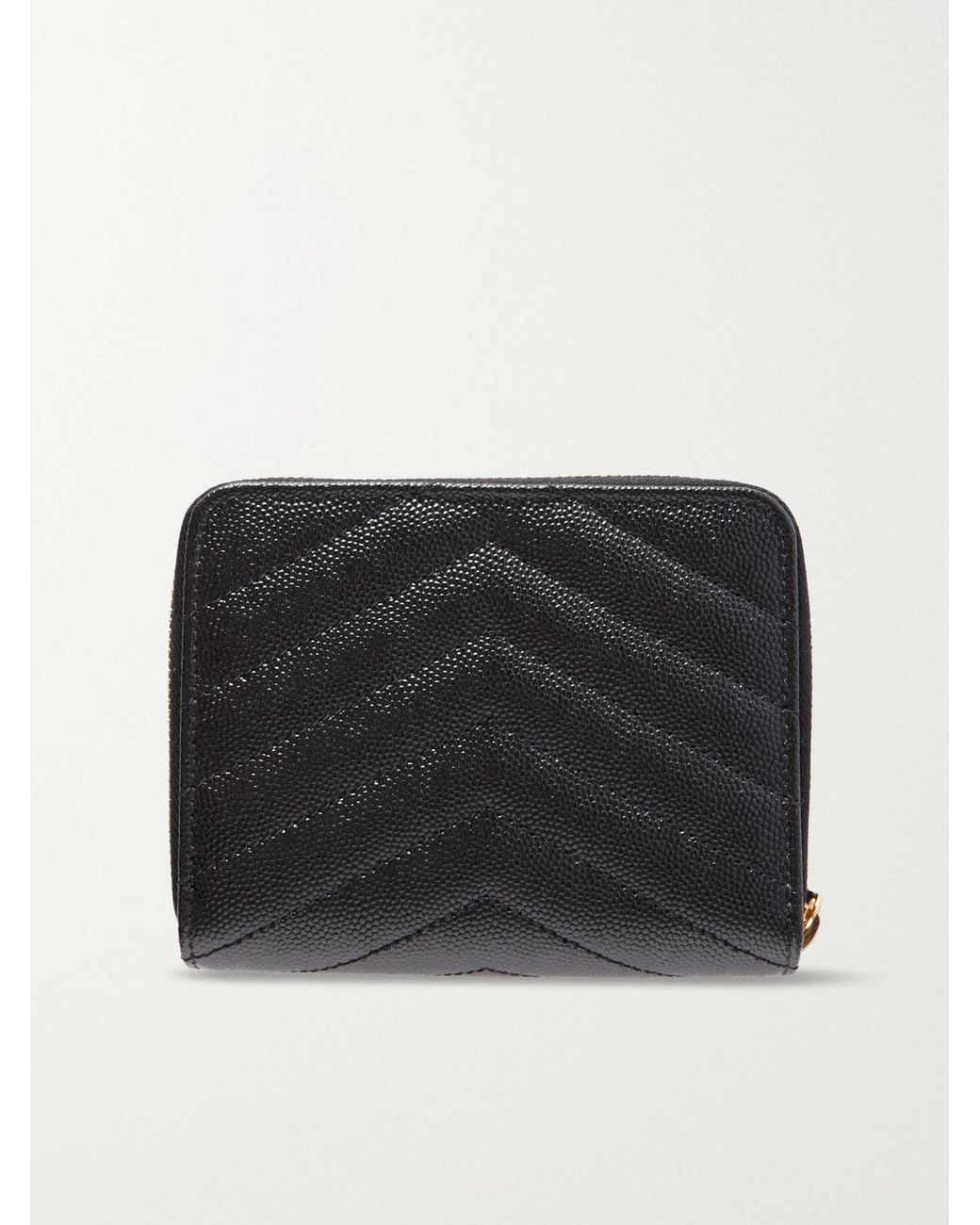 Saint Laurent Black Monogramme Quilted Textured-Leather Wallet