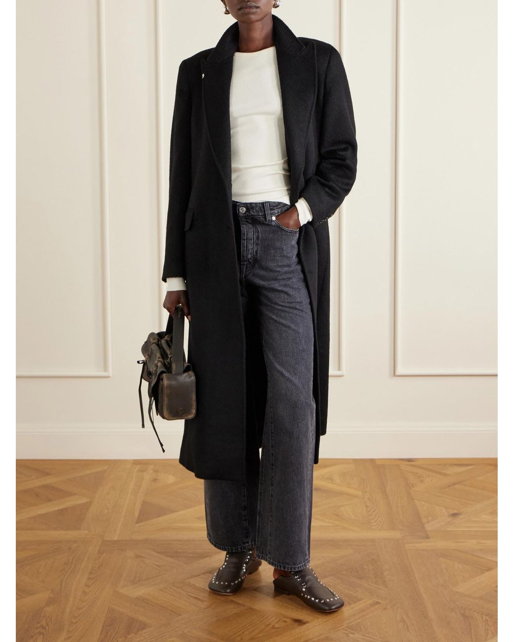 Our Legacy Black Manta Mohair-Blend Coat