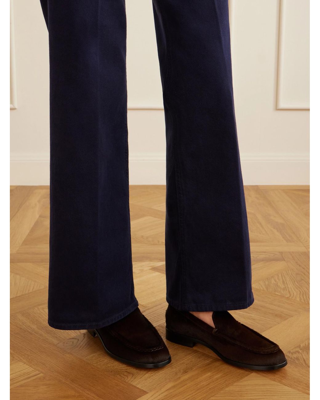 Tod's Black Studded Calf Hair Loafers