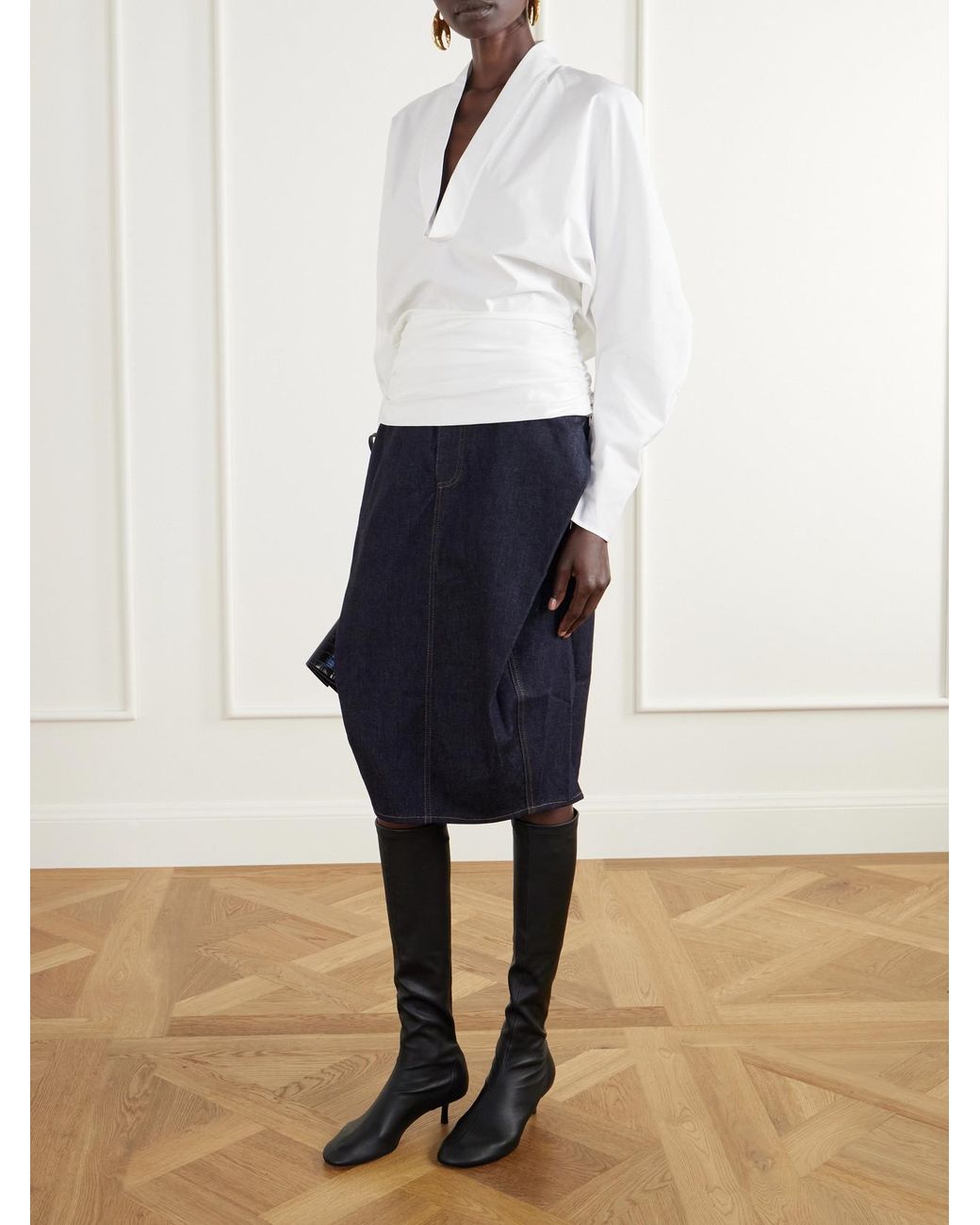 Jacquemus Black Collant 45 Leather Knee Boots
