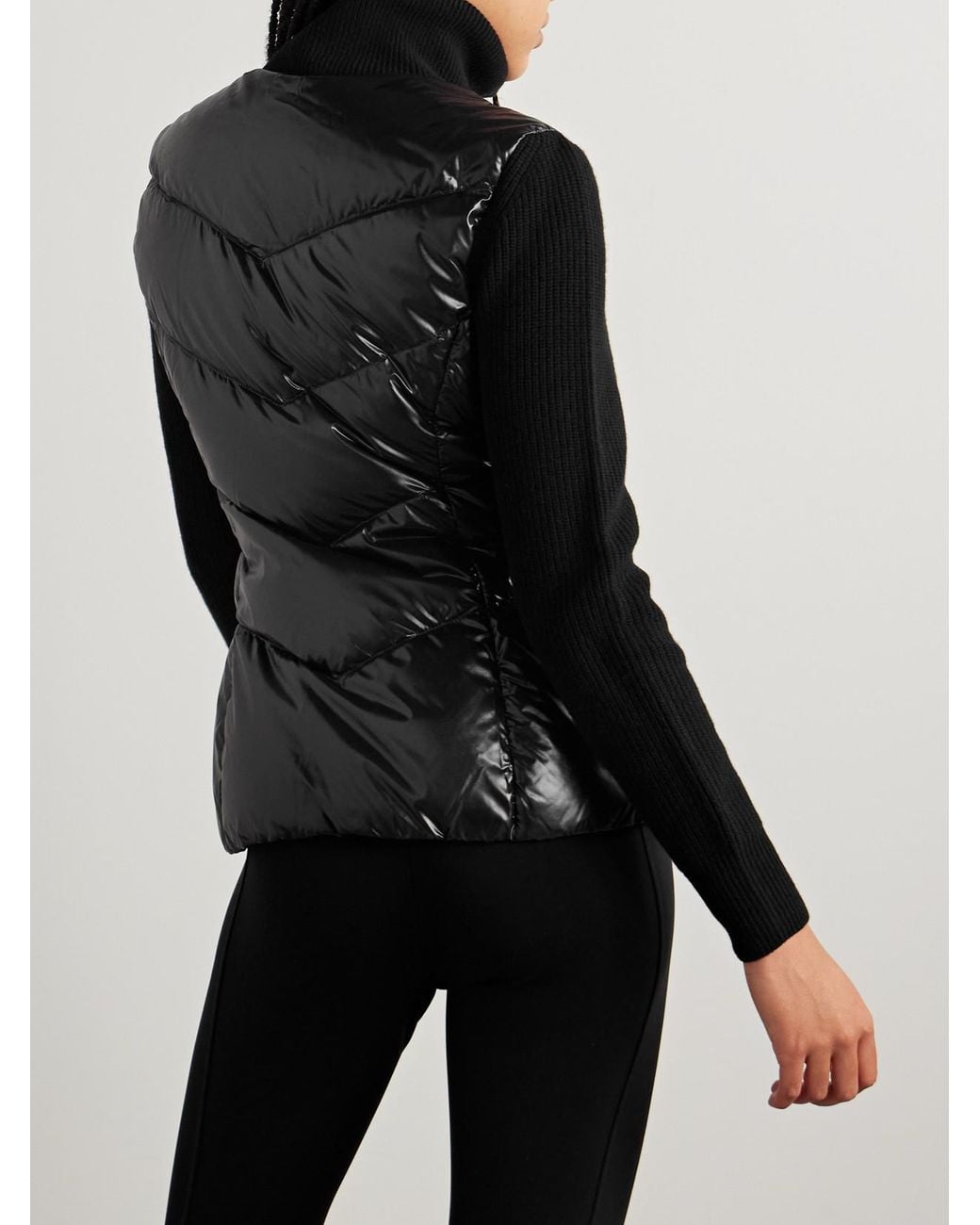 Moncler Black Appliquéd Wool And Quilted Shell Down Jacket