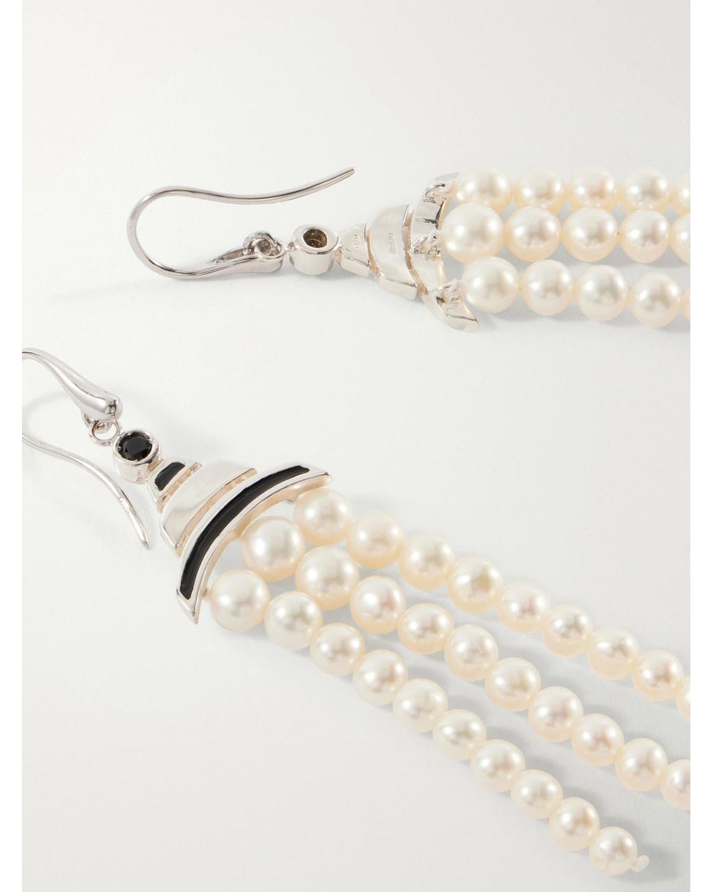 Le Sundial Natural Vera Sterling, Mother-Of-Pearl, Spinel And Enamel Earrings