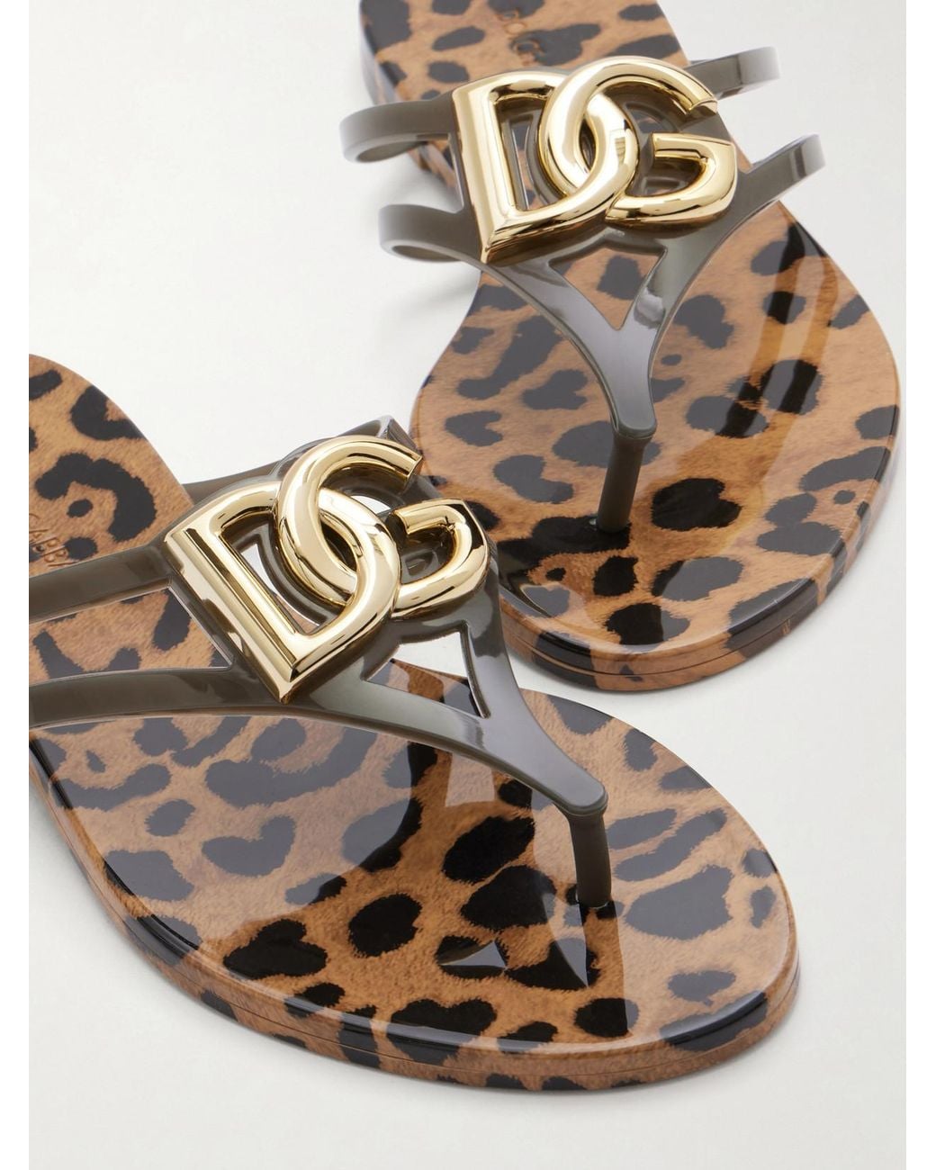 Dolce & Gabbana Multicolor Embellished Rubber Sandals