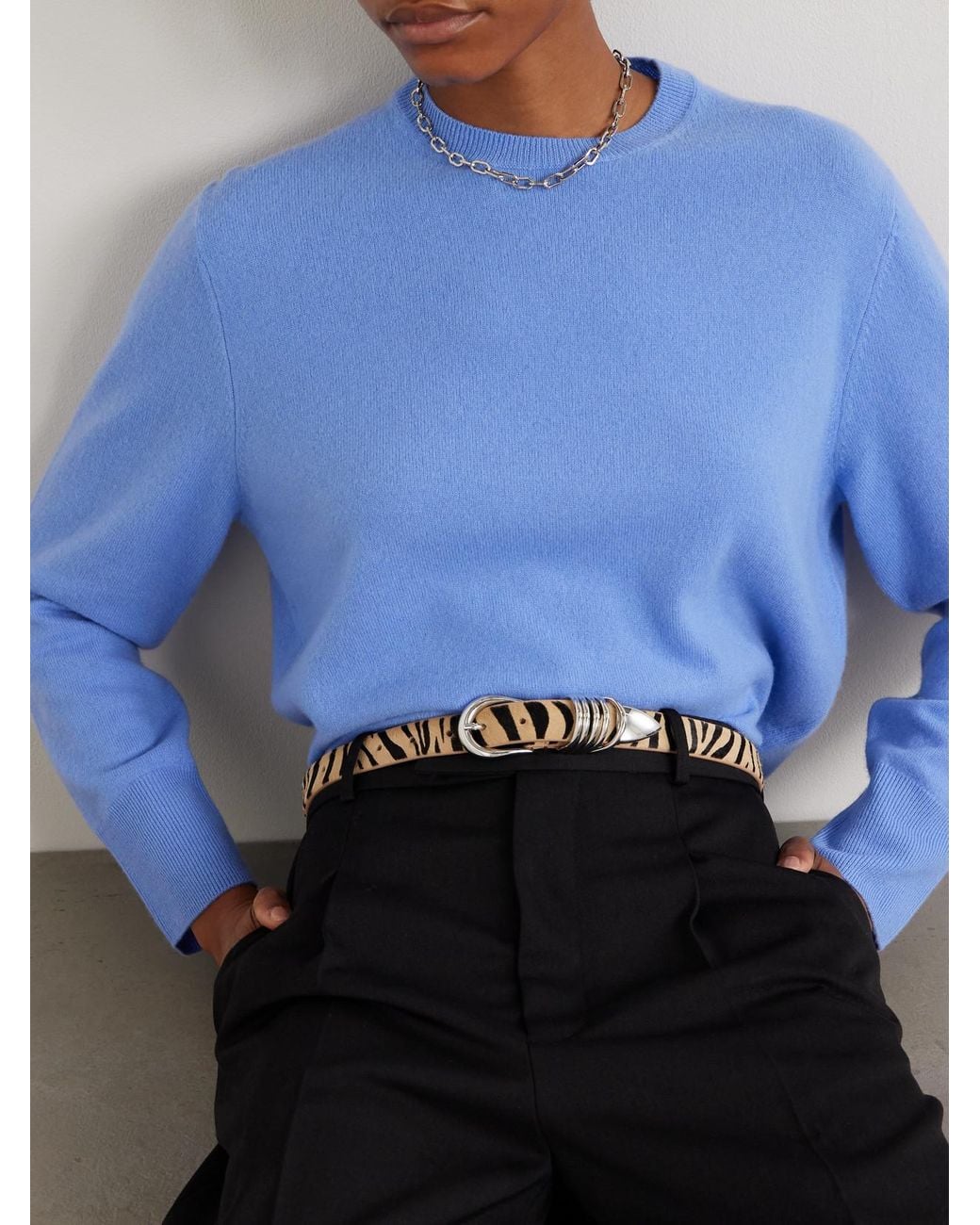 DEHANCHE Metallic Hollyhock Zebra-Print Calf Hair Belt