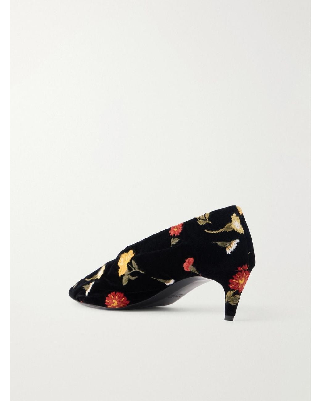 Khaite Black Miriam 50 Embroidered Velvet Pumps