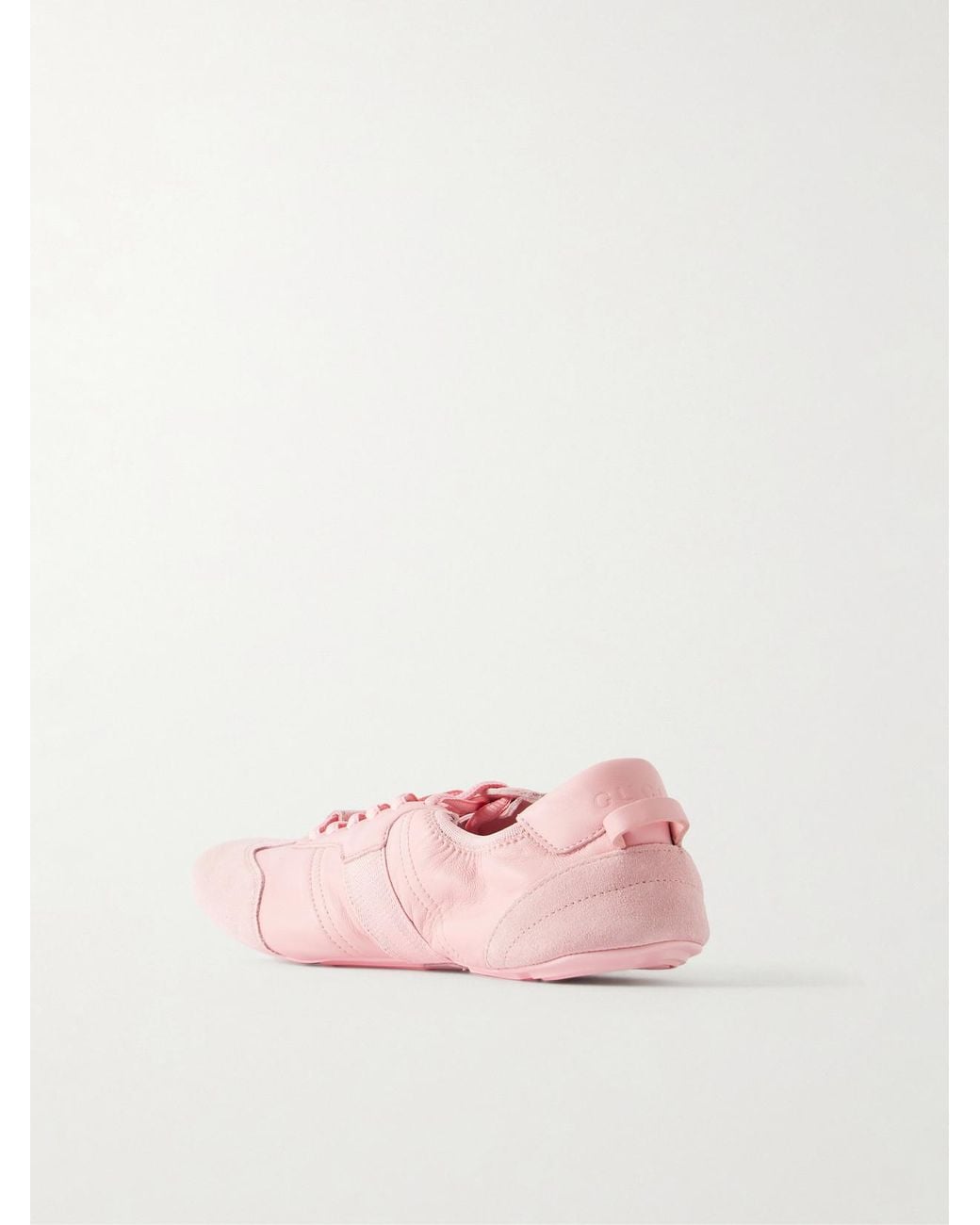 Gucci Pink Flex Suede-Trimmed Leather Sneakers