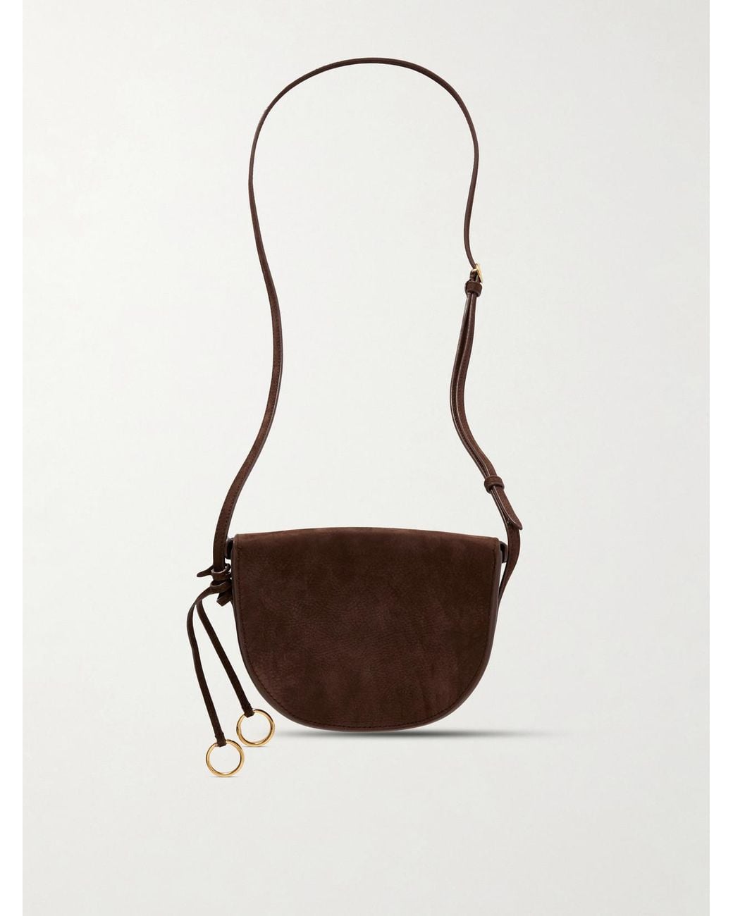 Alaïa Brown Le Click Leather-Trimmed Nubuck Shoulder Bag