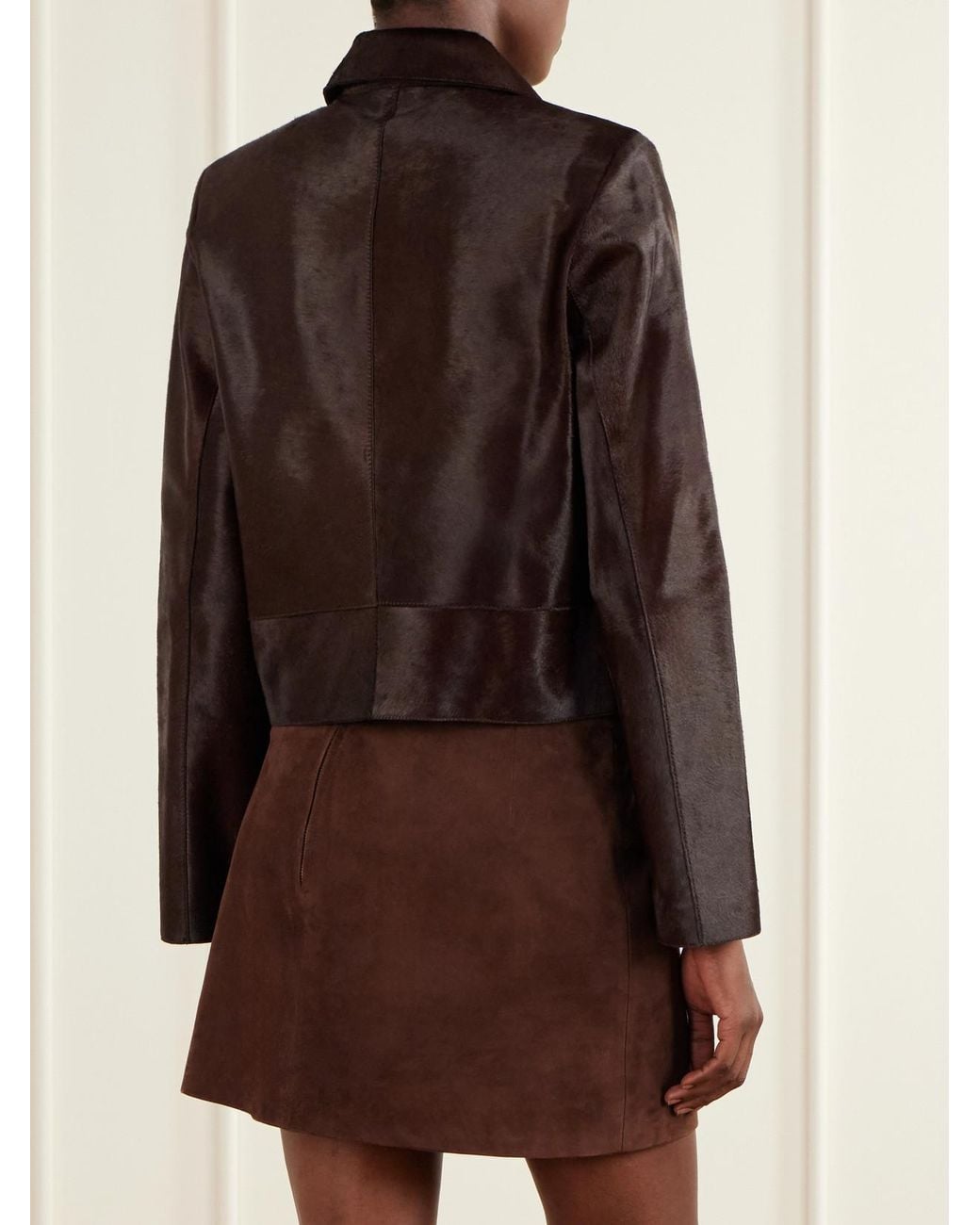 Nour Hammour Brown Hadley Calf Hair Jacket