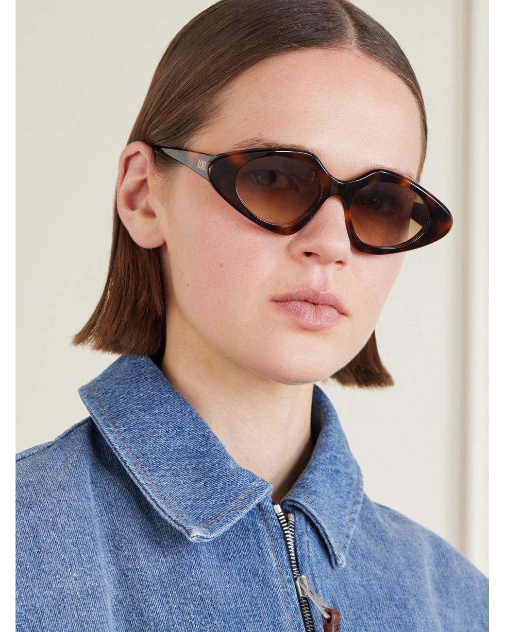 Loewe Multicolor Slim Cat-Eye Acetate Sunglasses